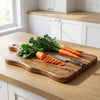 Handmade Acacia Wood Chopping Board | Sculpted Edge Wooden Cutting Board