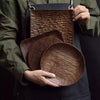 Nordic and Japanese style black walnut solid wood snack tray