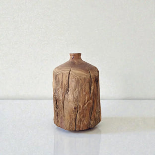 Handmade Rustic Wooden Vases Minimalist Unique Carbonized Wood Decorative Vase Wabi Sabi Japanese Style Solid Wood Shelf Decor