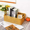 Vine woven storage basket with built-in iron frame