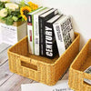 Vine woven storage basket with built-in iron frame